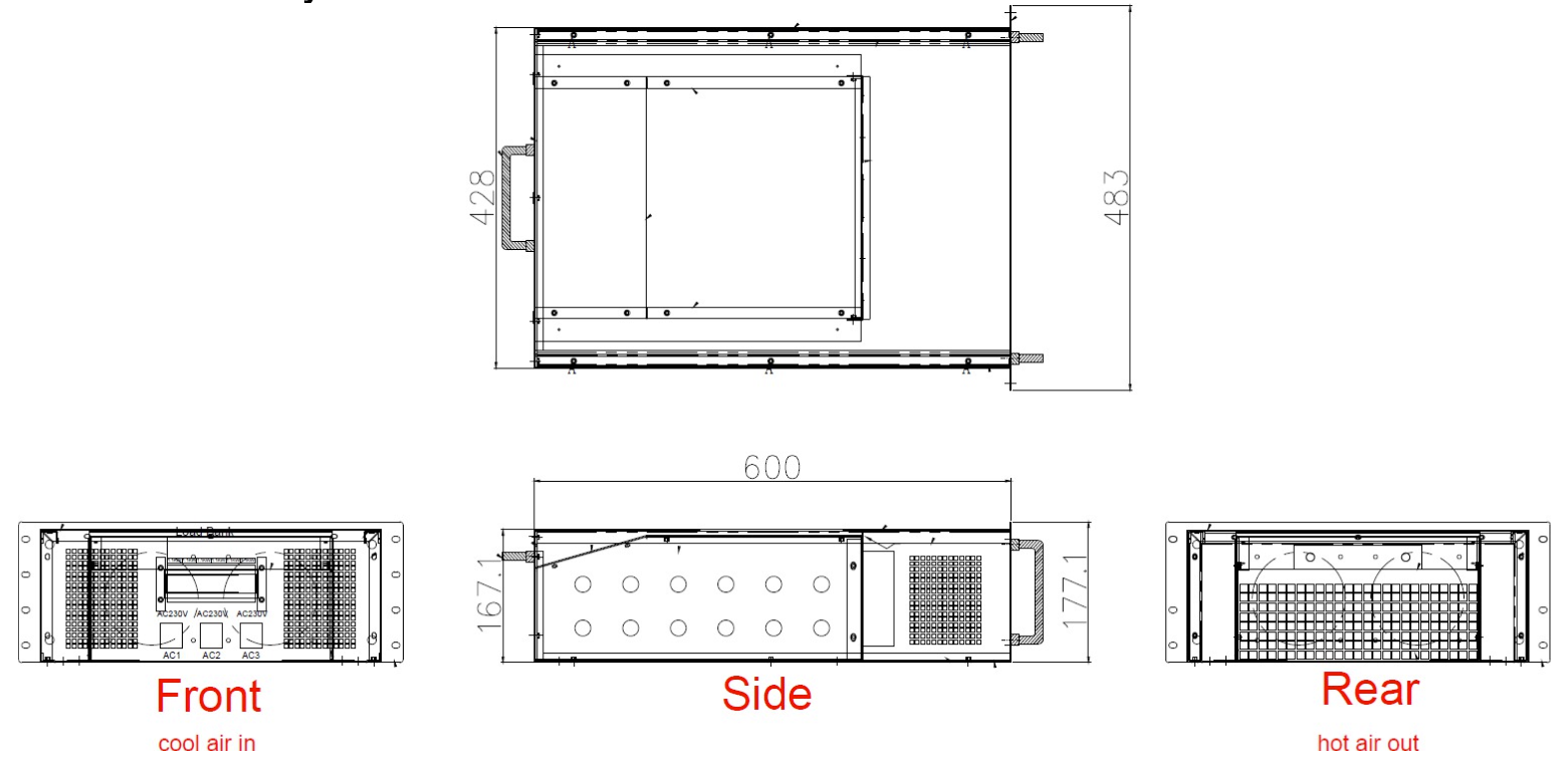 Конструкция корпуса нагрузочного модуля JUNXY AC230V 6KW