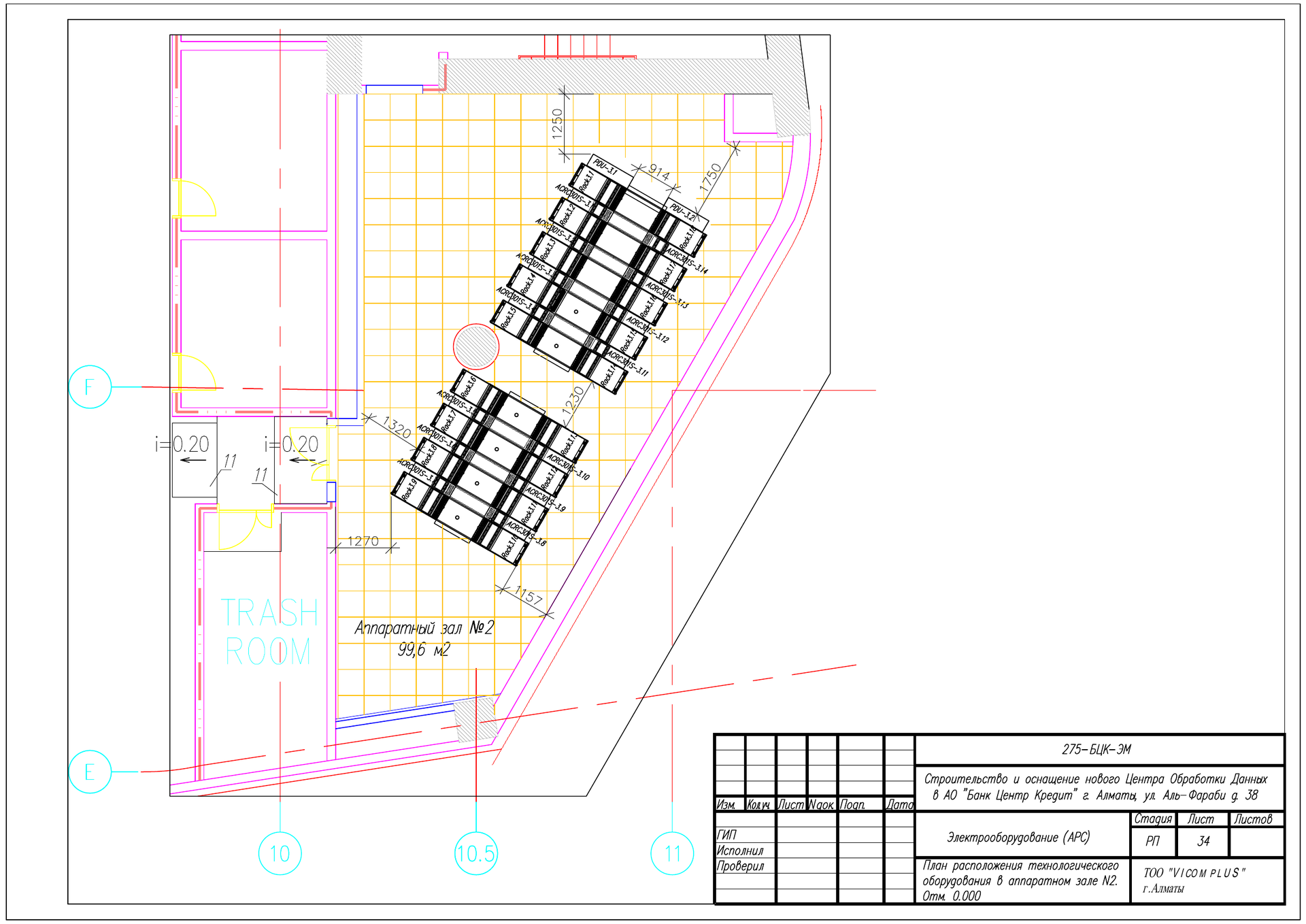 Проект модернизации машинного зала и резервного электропитания Банка ЦентрКредит, Аль-Фараби 38