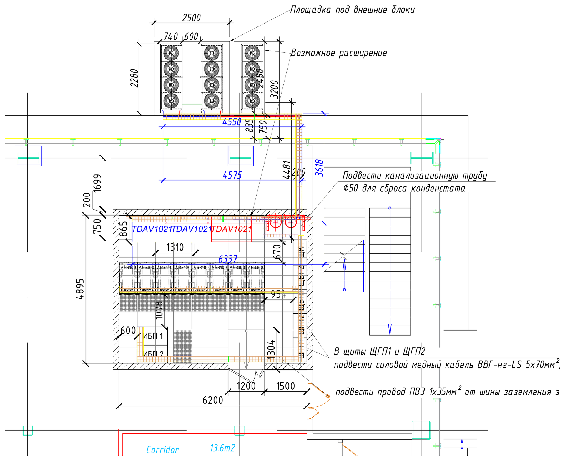 Схема размещения оборудования серверной KZI Bank